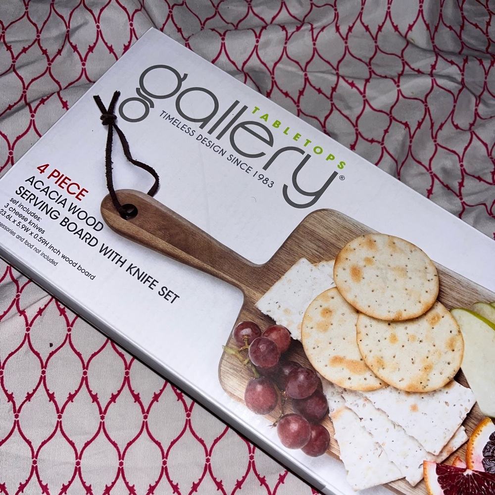 Charcuterie board set acacia wood